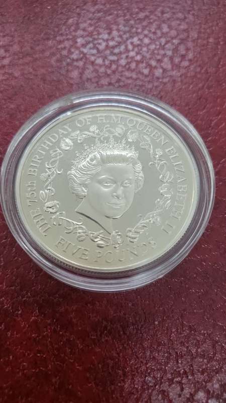 Guernsey 2001 Queen`s Birthday Five Pounds Proof