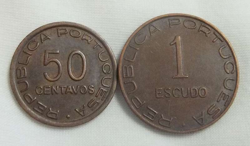Mozambique 1/2 and 1 Escudo 1945