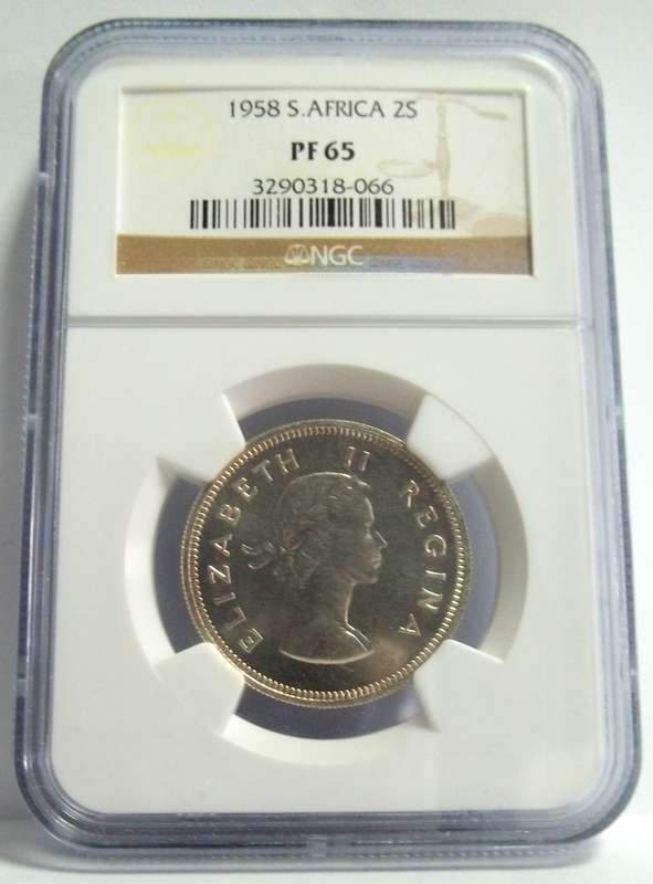 Union 1958 Two Shilling PF65