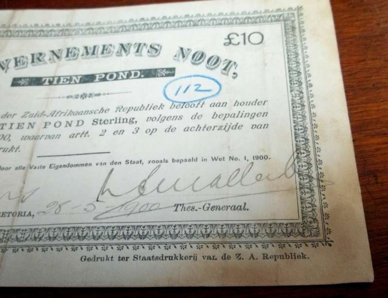 ZAR 10 Pounds Note 1900
