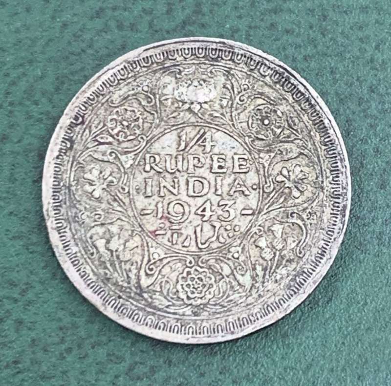 India 1/4 Rupee 1943