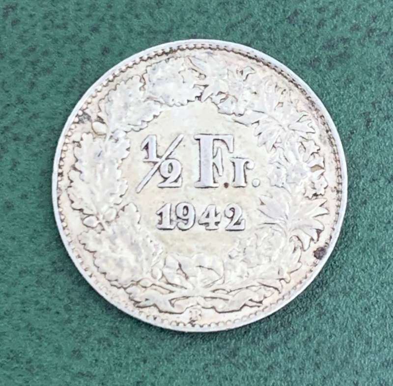 Switzerland 1/2 Franc 1942
