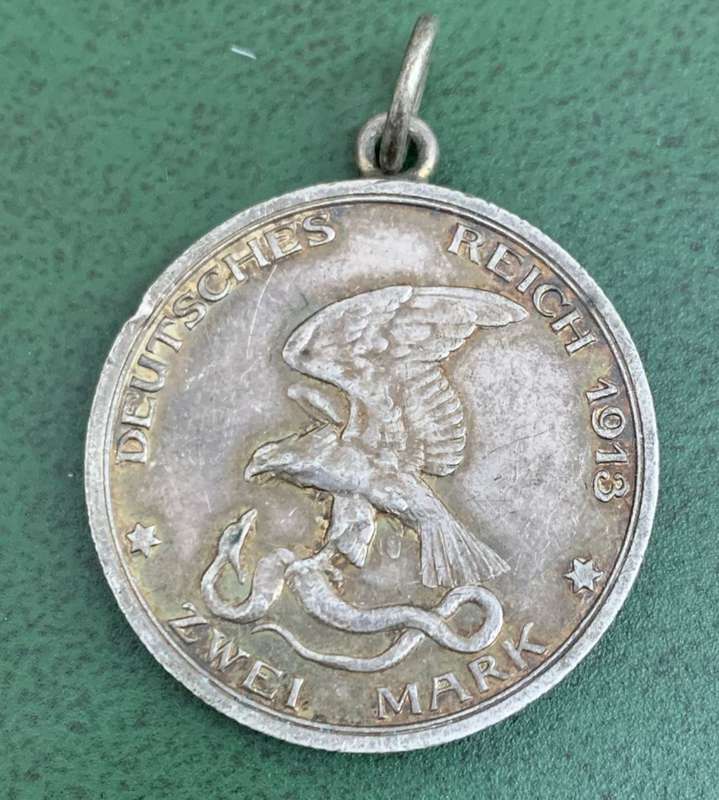Silver Deutschmark Token Pendant
