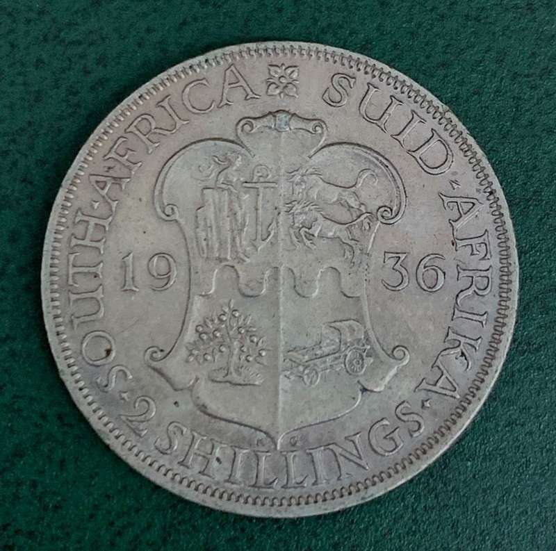Union 2 Shillings 1936 - EF+ to aUNC condition