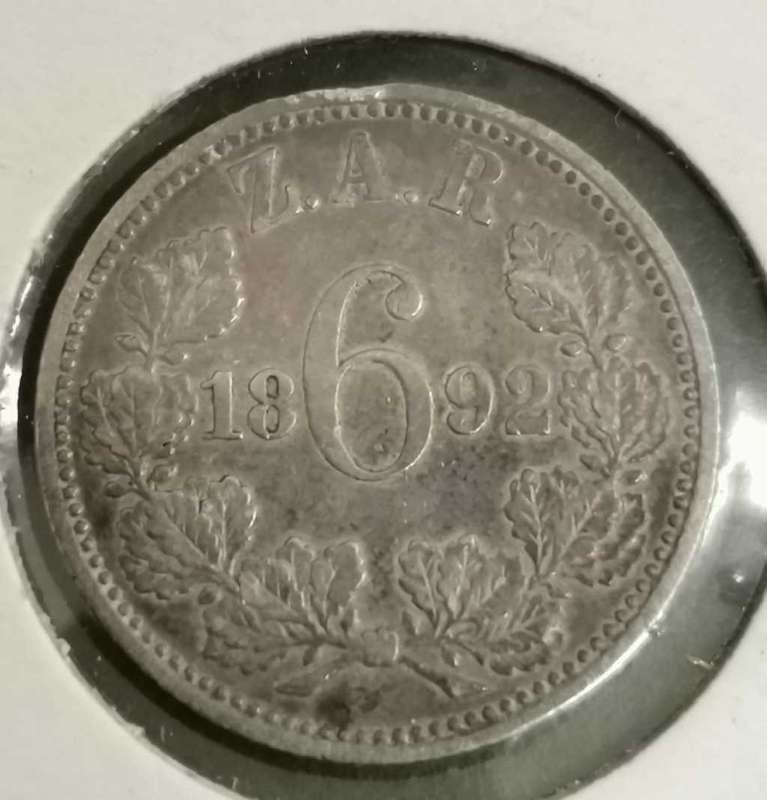 ZAR Sixpence 1892 - Nice condition