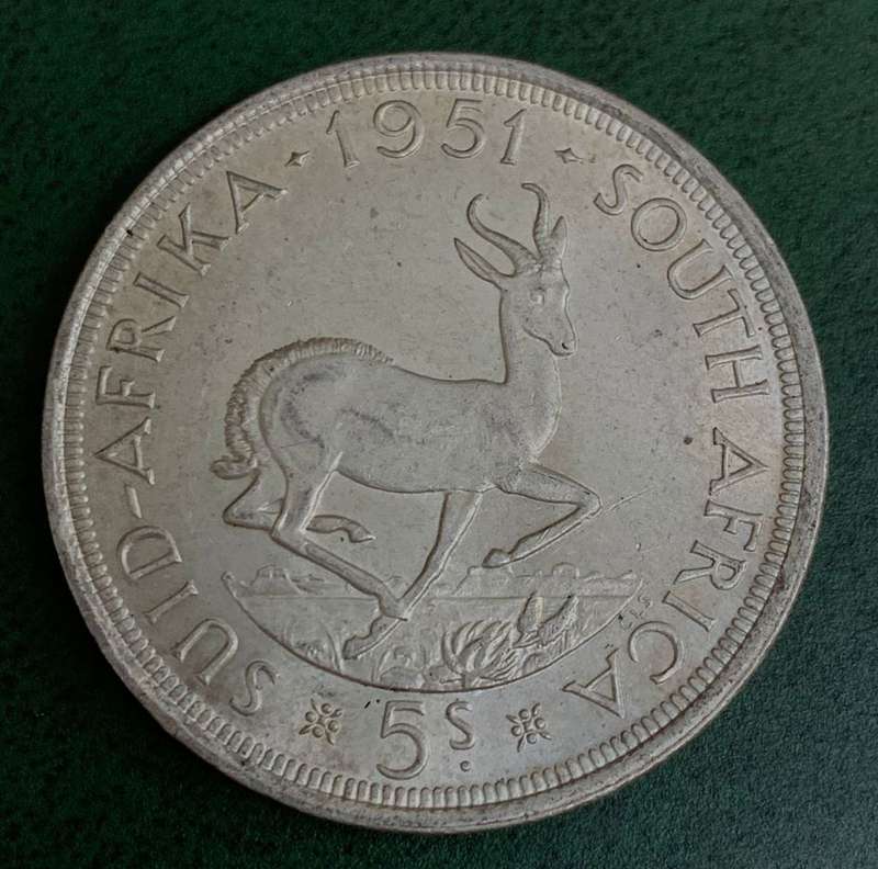 Union 5 Shillings 1951 - UNC condition