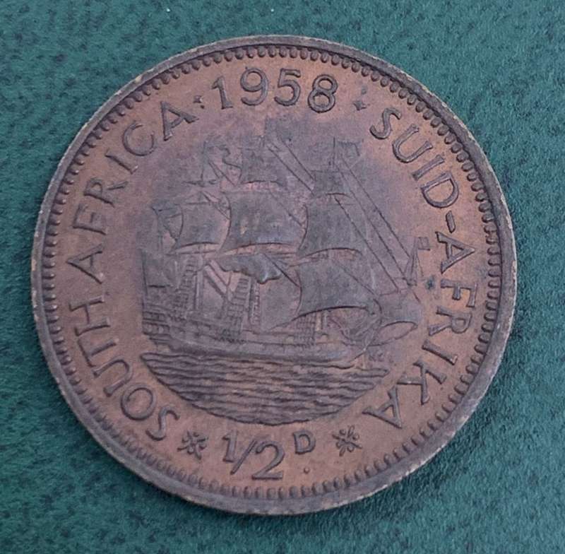 Union 1/2 Penny 1958 - UNC condition