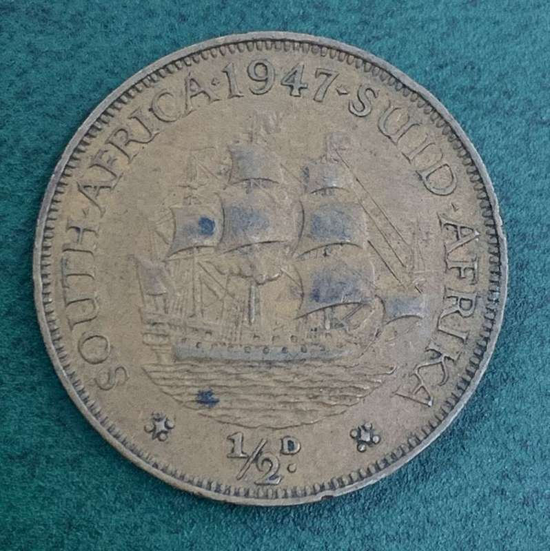 Union 1/2 Penny 1947 - Nice condition