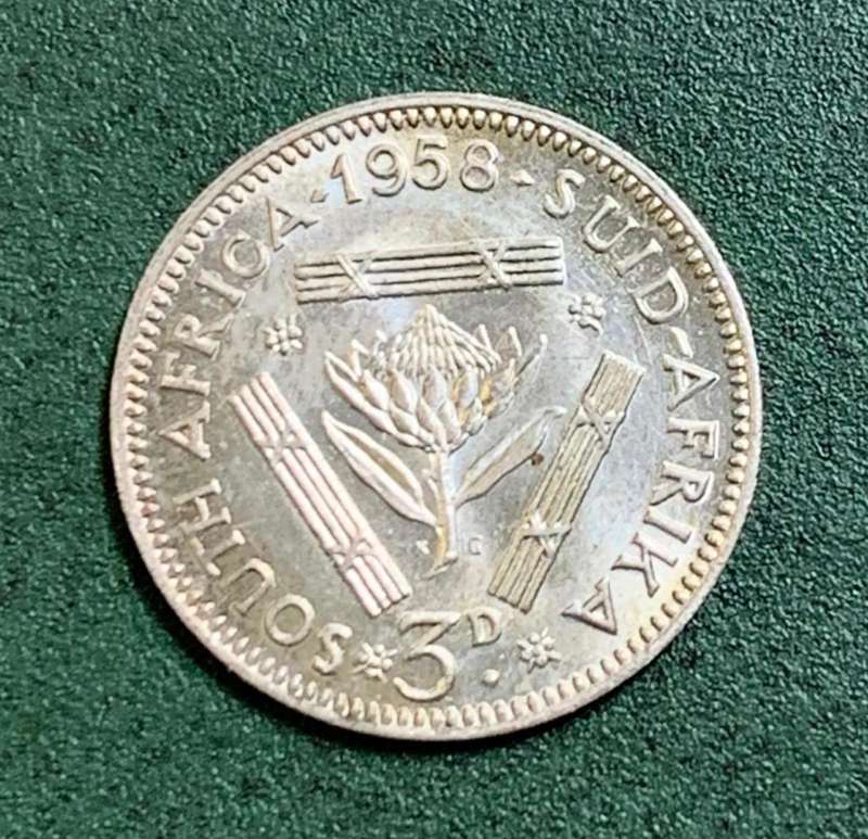 Union Threepence 1958 - UNC condition