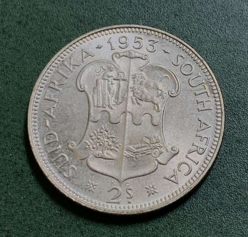 Union 2 Shillings 1953 - UNC condition