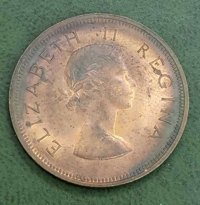 Union Penny 1955 - aUNC condition with toning