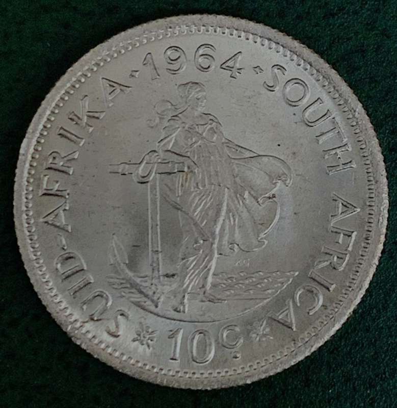 RSA 10 Cents 1964 - aUNC condition
