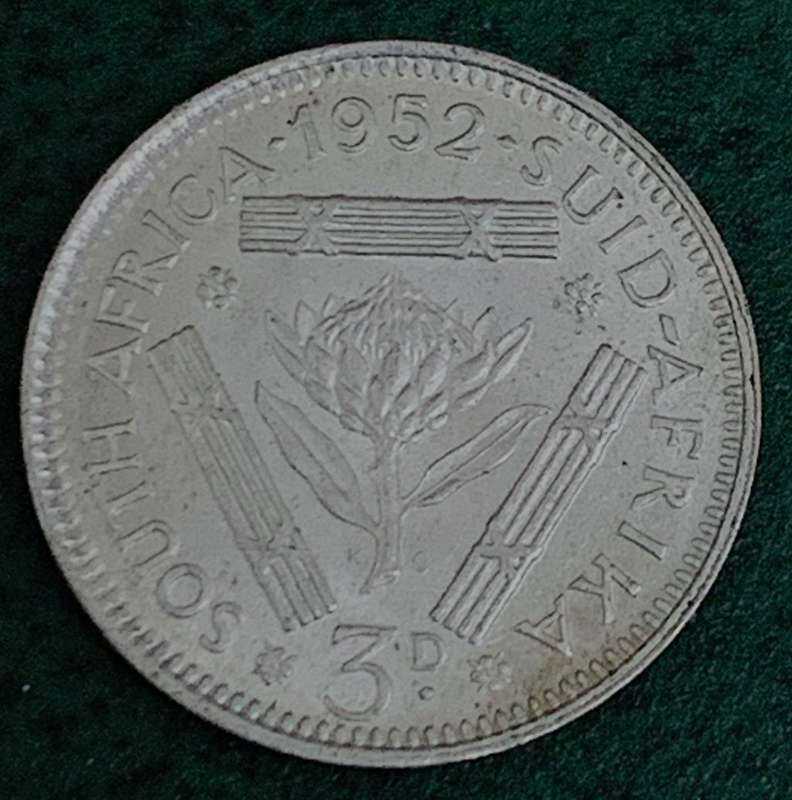 Union Threepence 1952 - aUNC condition