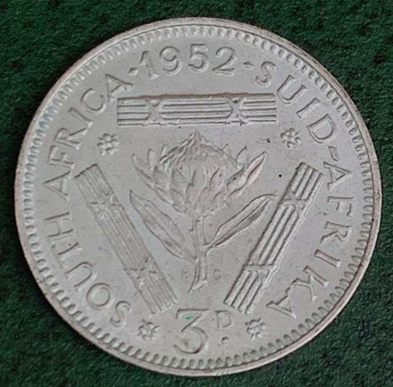 Union Threepence 1952 - aUNC condition