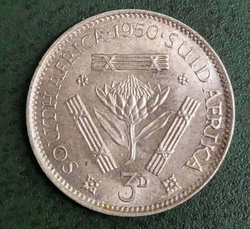 Union Threepence 1950 - aUNC condition