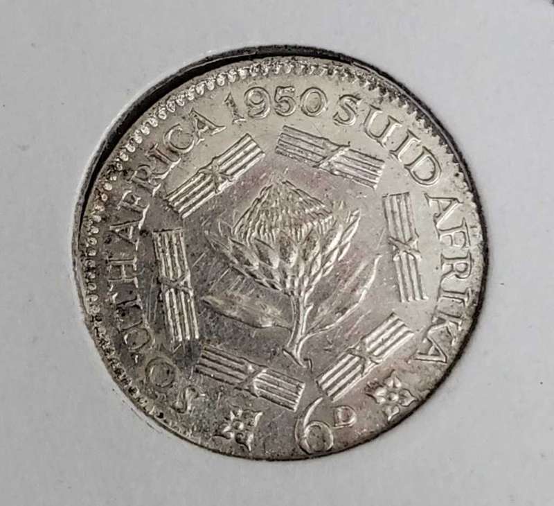 Union Sixpence 1950 - aUNC condition