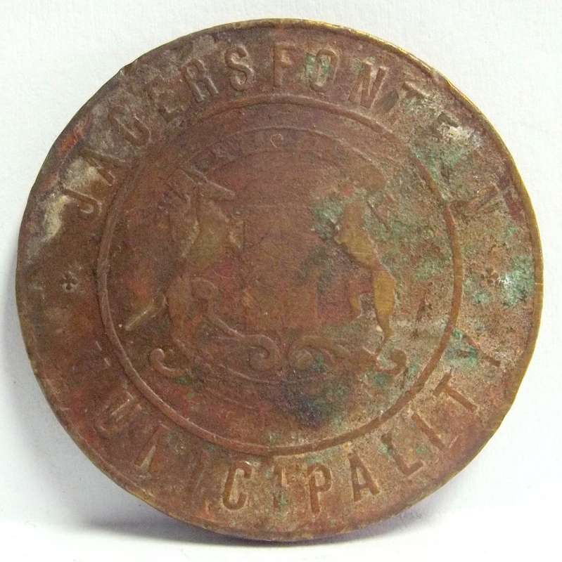 1913 Jagersfontein 3 Gallon water token