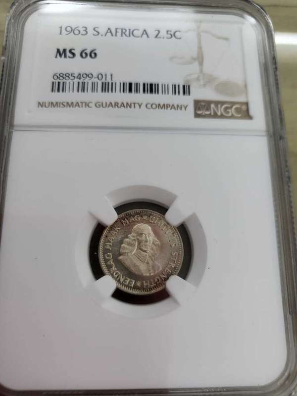 SA 2,5 Cent 1963-MS66 3rd Best Grade