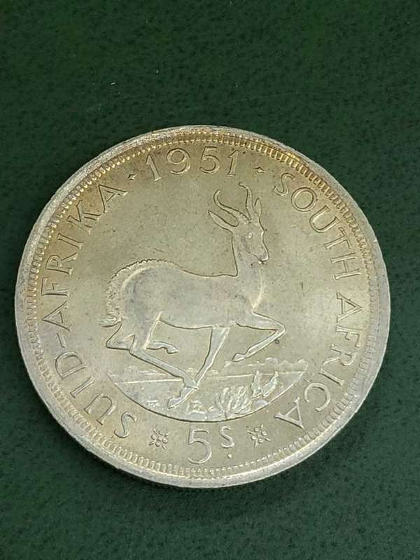 Union 5 Shillings 1951 - UNC condition