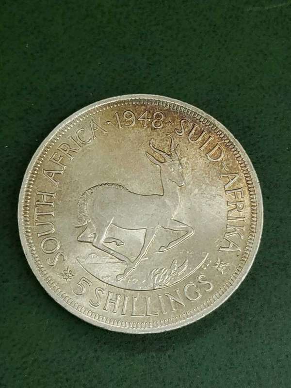 Union 5 Shillings 1948 - UNC condition