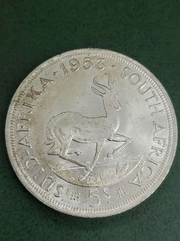 Union 5 Shillings 1953 - UNC condition