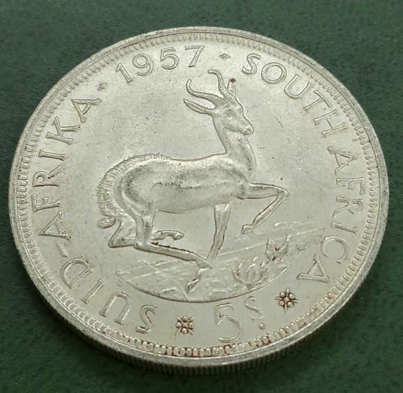 Union 5 Shillings 1957-UNC Condition