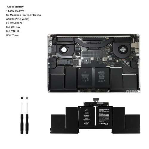 A1618 Laptop Battery For Apple MacBook Pro 15 15.4" Retina A1398 (2015 years) Fit 020-00079 MJLQ2LL