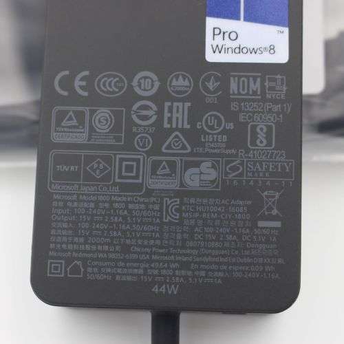 Microsoft A1800 44W Power Adapter for Microsoft Surface Pro 5, Pro 4, Pro 3, 2017 Laptop (Non-Retail