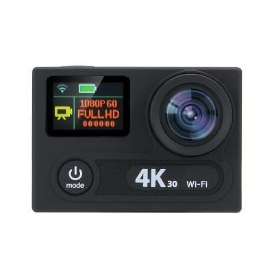 Action camera 4K Ultra HD - 30M Waterproof - Remote control - 12MP Sony Sensor - Black - 1 available