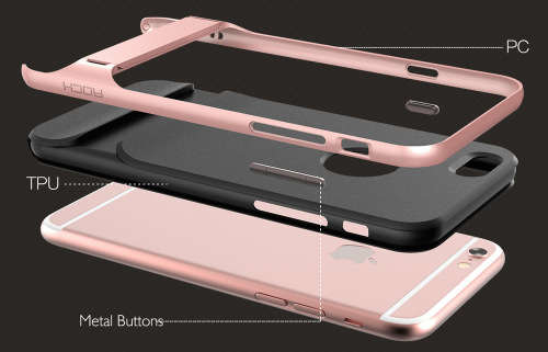 Iphone 6 Plus / 6S Plus protective case with kickstand - Gray