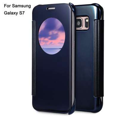 Samsung Galaxy S7 - Mirror Flip Case - With Auto Sleep Wake Up Function - Deep Blue