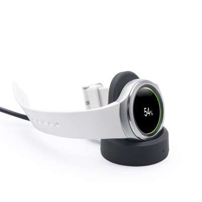Samsung S2 Gear Watch Desktop Qi Wireless Charging Dock Charger Stand - Black