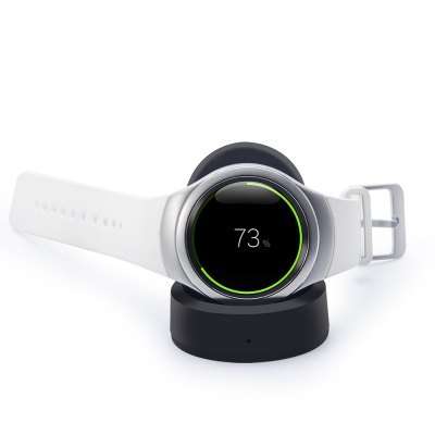 Samsung S2 Gear Watch Desktop Qi Wireless Charging Dock Charger Stand - Black