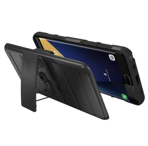 Full Black 3 in 1 Hybrid Kickstand Armor Case For IPhone 7 Plus