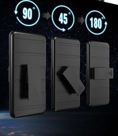 Full Black 3 in 1 Hybrid Kickstand Armor Case For IPhone 7 Plus