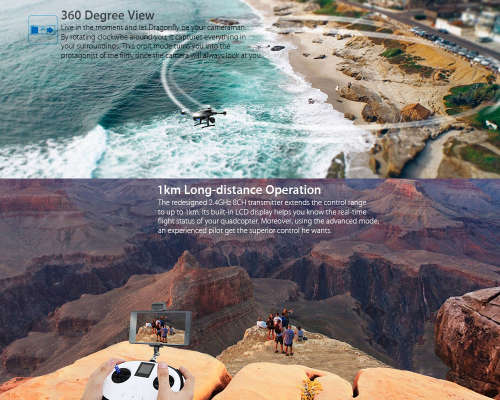 Drone Simtoo Dragonfly - 4K Camera, Follow Me, Panoramic Shot, Fold-able Design, Red or Black