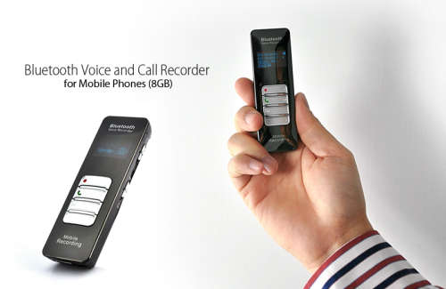 Voice and Call Recorder for Mobile Phones - Stand Alone Recording - Bluetooth, 8GB
