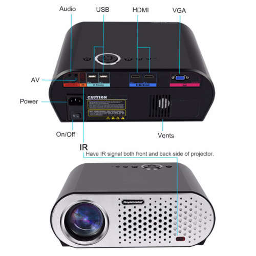 HD Projector,3200 Lumen, 40 To 280 Inch Image,1280x800 Native Resolution, 1080P Support