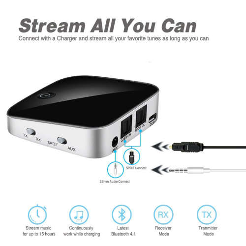 Bluetooth Transmitter + Receiver - SPDIF, 3.5mm Audio Jack, BT 4.1, A2DP, AVRCP