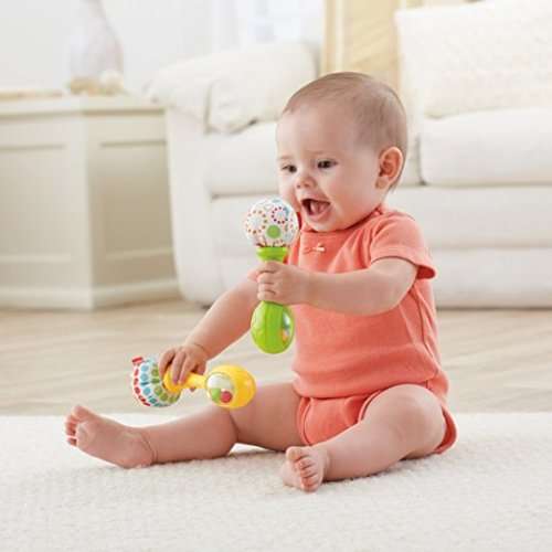 Fisher-Price Rattle 'n Rock Maracas - Two Piece, Green and Yellow