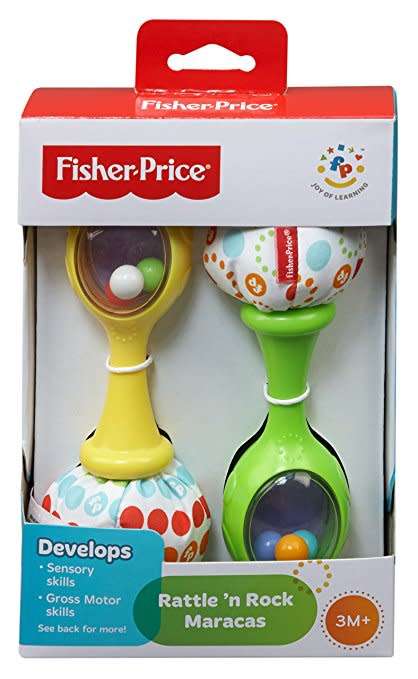 Fisher-Price Rattle 'n Rock Maracas - Two Piece, Green and Yellow
