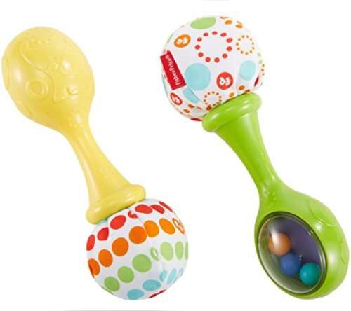Fisher-Price Rattle 'n Rock Maracas - Two Piece, Green and Yellow
