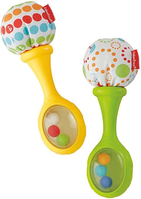 Fisher-Price Rattle 'n Rock Maracas - Two Piece, Green and Yellow