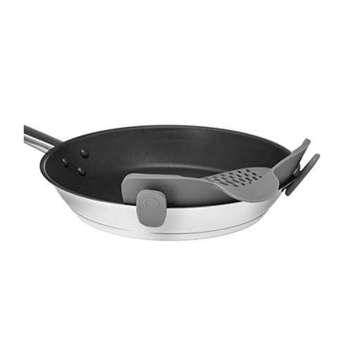 Kitchen Gizmo Snap 'N Strain Strainer, Clip On Silicone Colander, Fits all Pots and Bowls - Grey