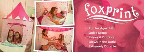 Princess Castle Play Tent with Glow in the Dark Stars - Indoor or Outdoor