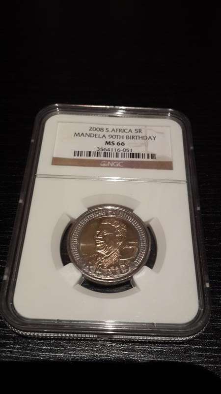 2008 MANDELA 90TH BIRTHDAY R5, NGC GRADED, MS66 X 15 (BID PER COIN)