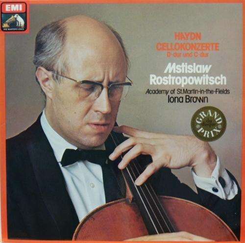 MSTISLAW ROSTROPOWITSCH; ACADEMY OF ST. MARTIN-IN-THE-FIELDS: IONA BROWN - HAYDN: CELLOKONZERTE - LP