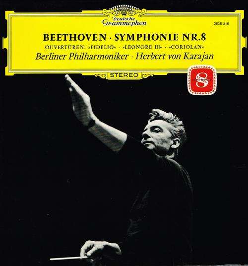 BERLINER PHILHARMONIKER: HERBERT VON KARAJAN - BEETHOVEN: SYMPHONIE NR. 8 / OUVERTUEREN - DG LP
