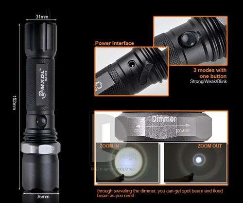 800LM CREE LED FLASHLIGHT KIT**BRAND NEW**Rechargeable and ZOOM