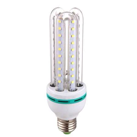 LED GLASS COVERED CORN LIGHT BULBS: 5W U-SHAPE 220V E27 COOL WHITE